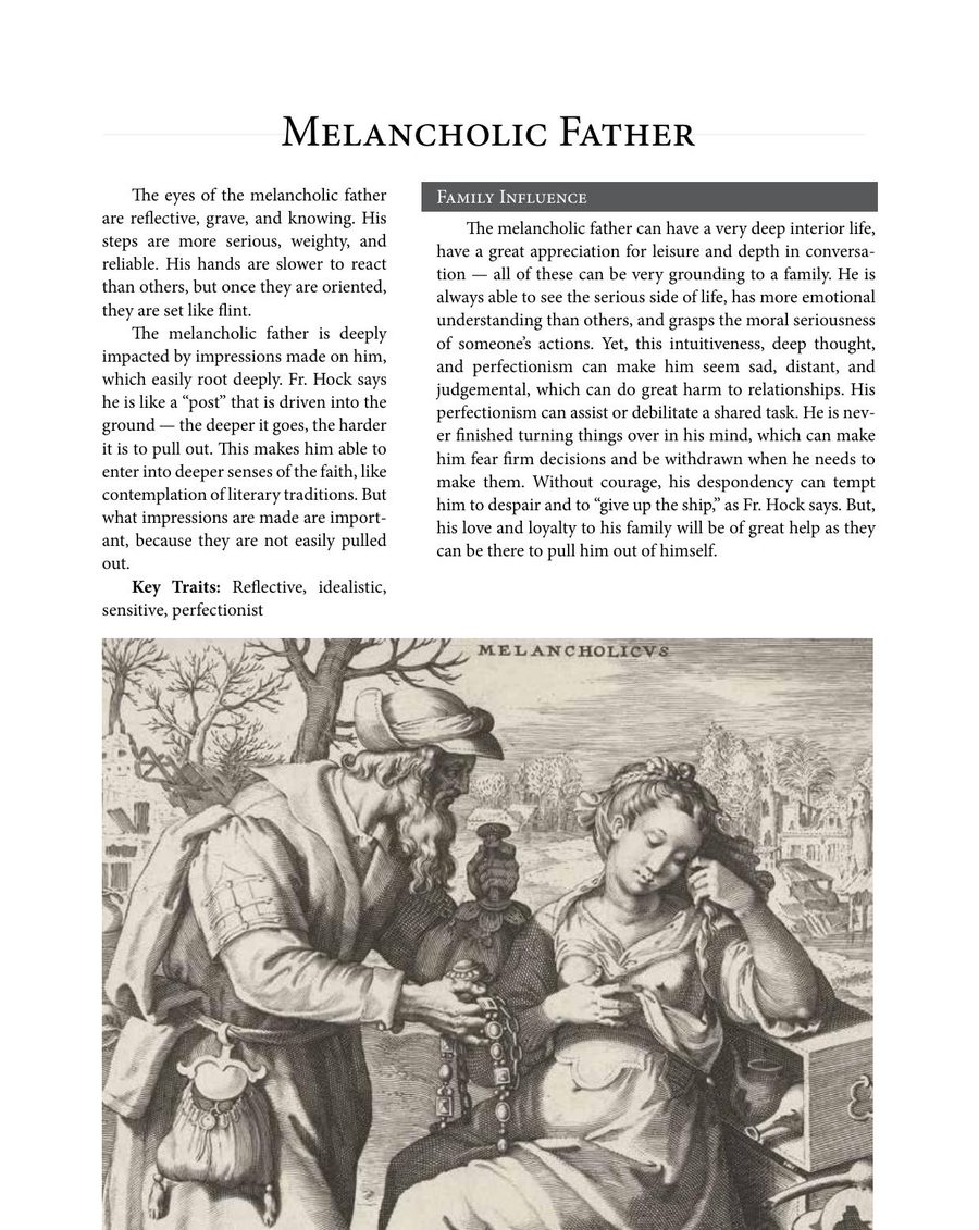 Preview of the Melancholic section of the Temperament Guide for Fathers