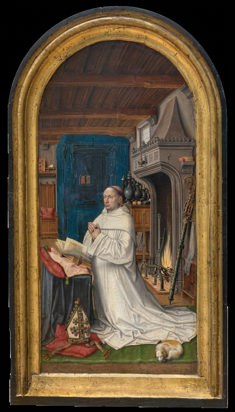 Illumination of a monk in contemplative prayer