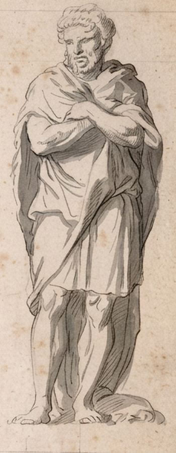 Classical drawing of Le Flegmatique. The phlegmatic temperament